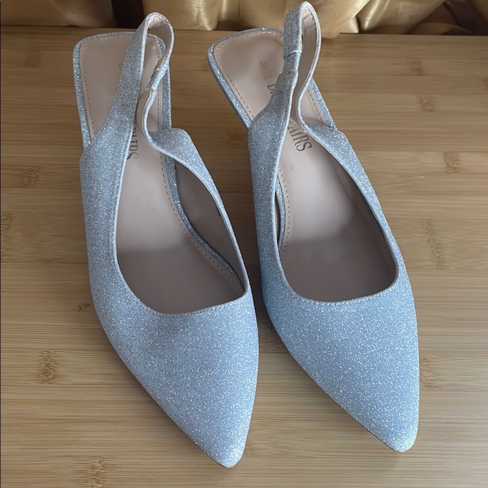Dream Pairs Glittering Silver Slingback Heels